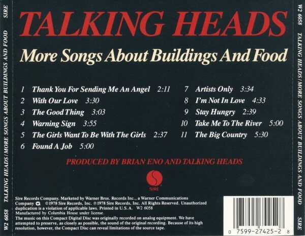 More Songs About Buildings And Food