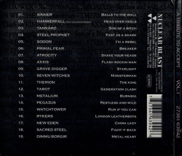 A Tribute To Accept Vol. I