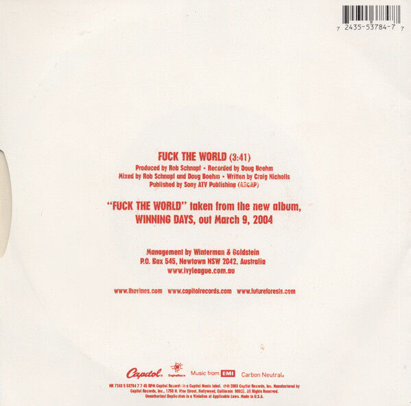 Fuck The World (White Vinyl)