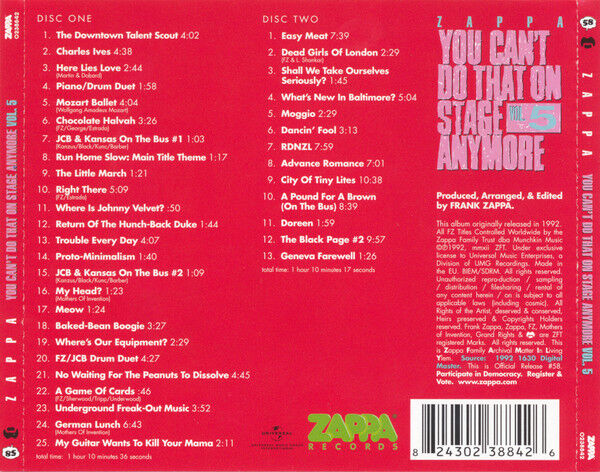 You Can't Do That On Stage Anymore Vol. 5