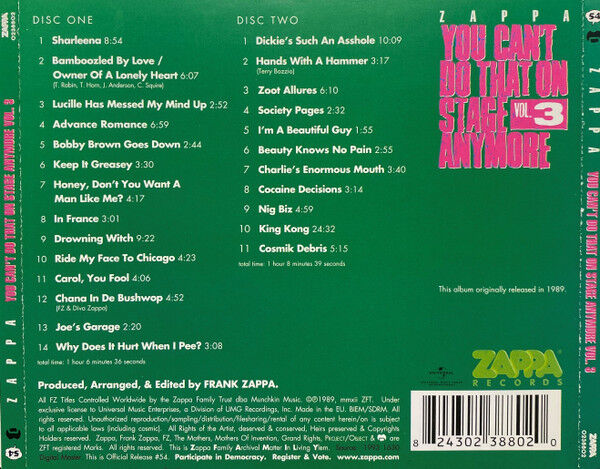 You Can't Do That On Stage Anymore Vol. 3