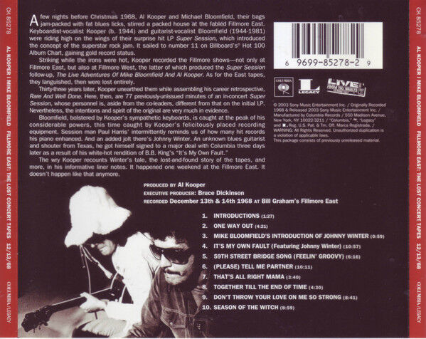 Fillmore East: The Lost Concert Tapes 12/13/68