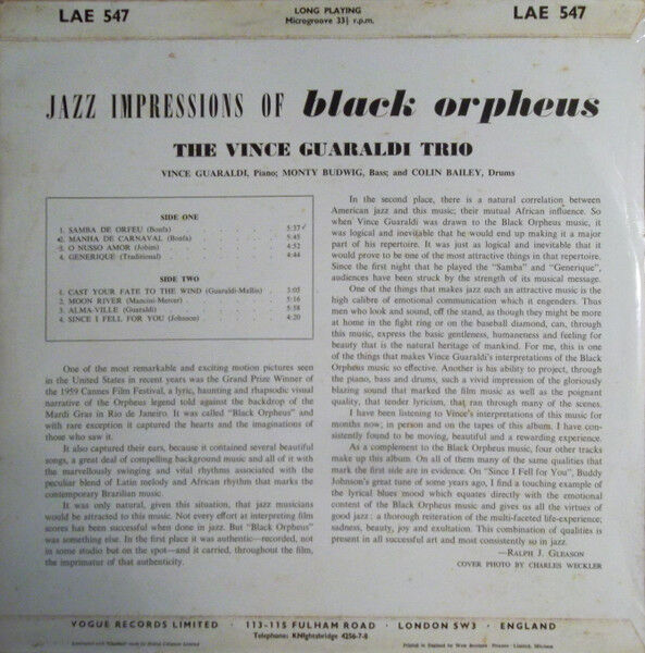 Jazz Impressions Of Black Orpheus