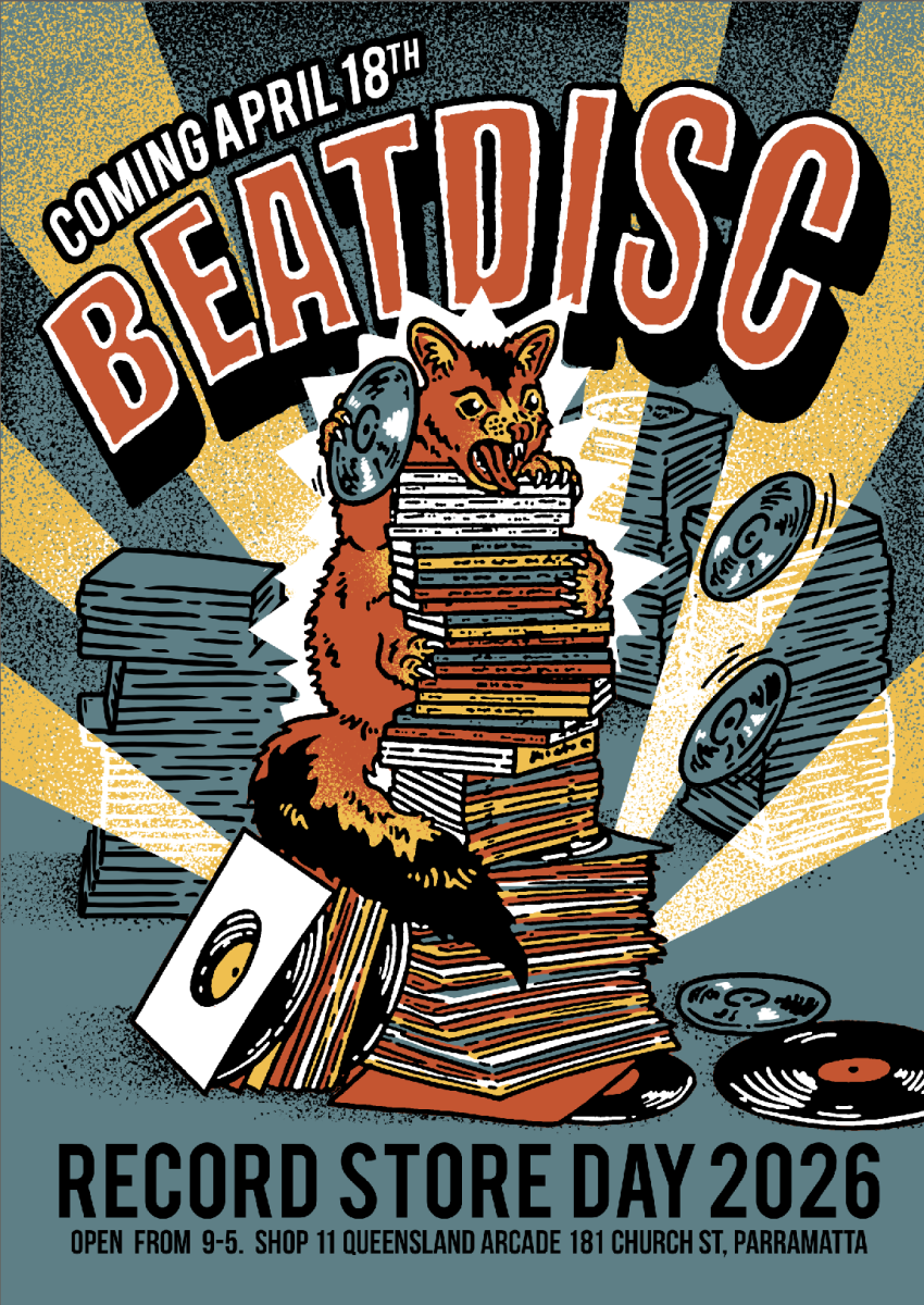 Beatdisc Records RSD 2026 King Kong parody poster by Annie Walter